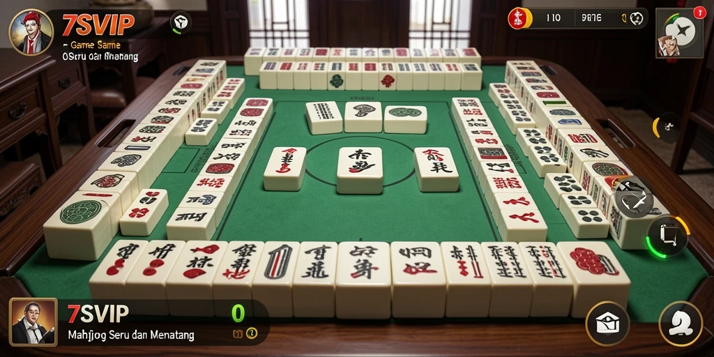 Screenshot gameplay 7SVIP menampilkan suasana Mahjong yang seru.