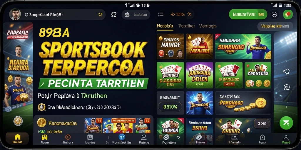 Screenshot utama 898A menampilkan tampilan antarmuka sportsbook yang menarik.
