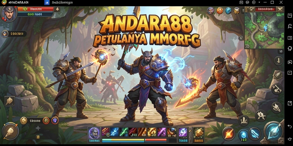 Tangkapan layar utama ANDARA88 menampilkan pertempuran seru di dunia MMORPG.