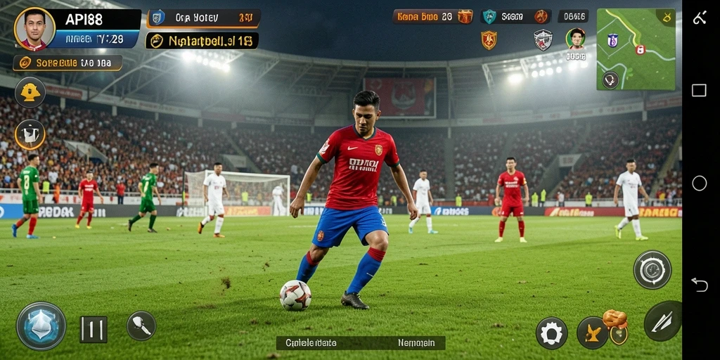 Tangkapan layar utama API88 menampilkan aksi pertandingan sepak bola yang mendebarkan.