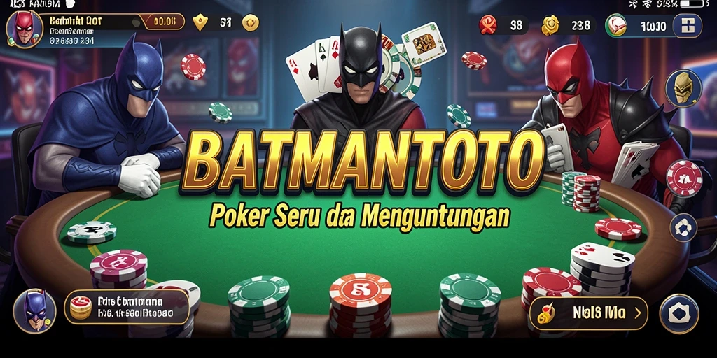 Tampilan interaksi gameplay poker yang seru di BATMANTOTO.