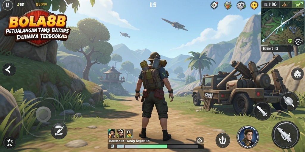 Gameplay BOLA88 yang menampilkan dunia terbuka yang luas.