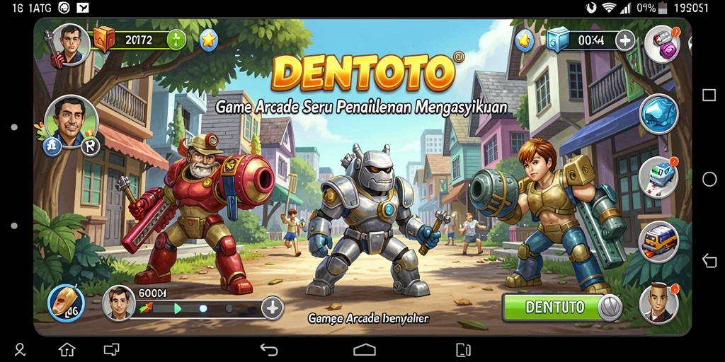 Screenshot DENTOTO menampilkan gameplay Arcade yang seru dan penuh tantangan.