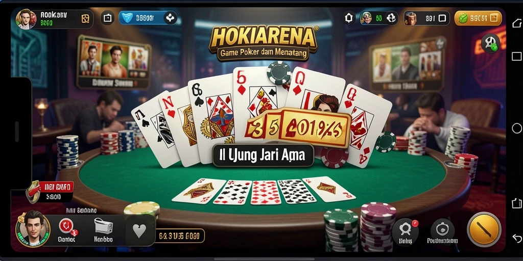 Tampak menegangkan saat pemain bersaing di HOKIARENA dengan gameplay poker yang seru.