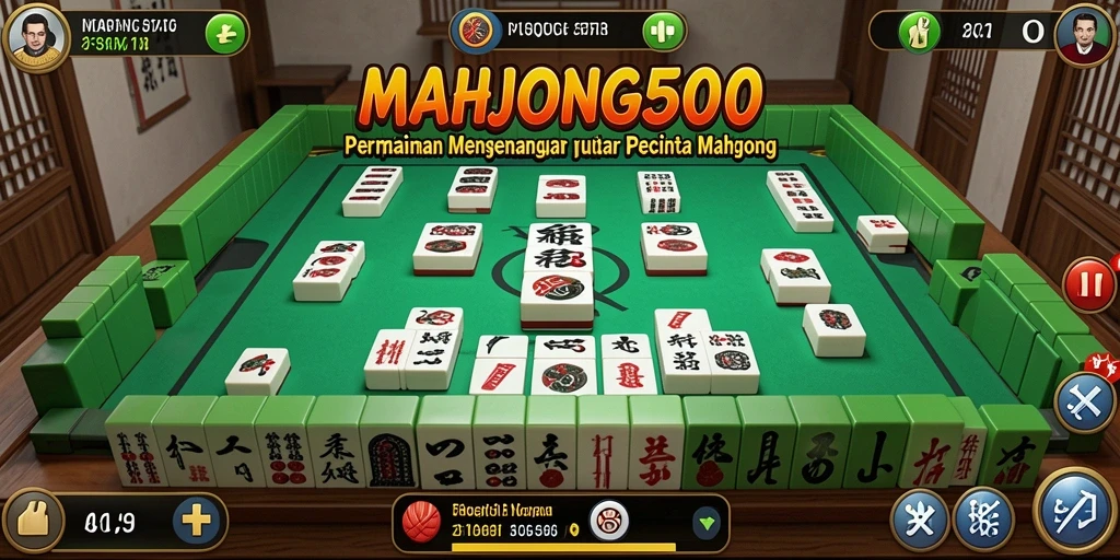 Tampilan gameplay <strong>MAHJONG500</strong> yang penuh warna dan menarik.