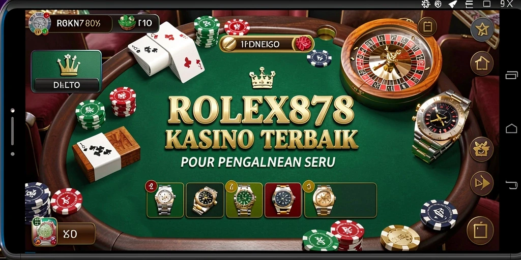 Tampilan gameplay utama ROLEX878 dengan suasana kasino yang memikat.