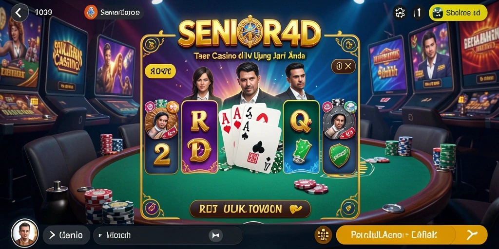 Screenshot gameplay Live Casino yang menampilkan dealer dan permainan yang menarik.